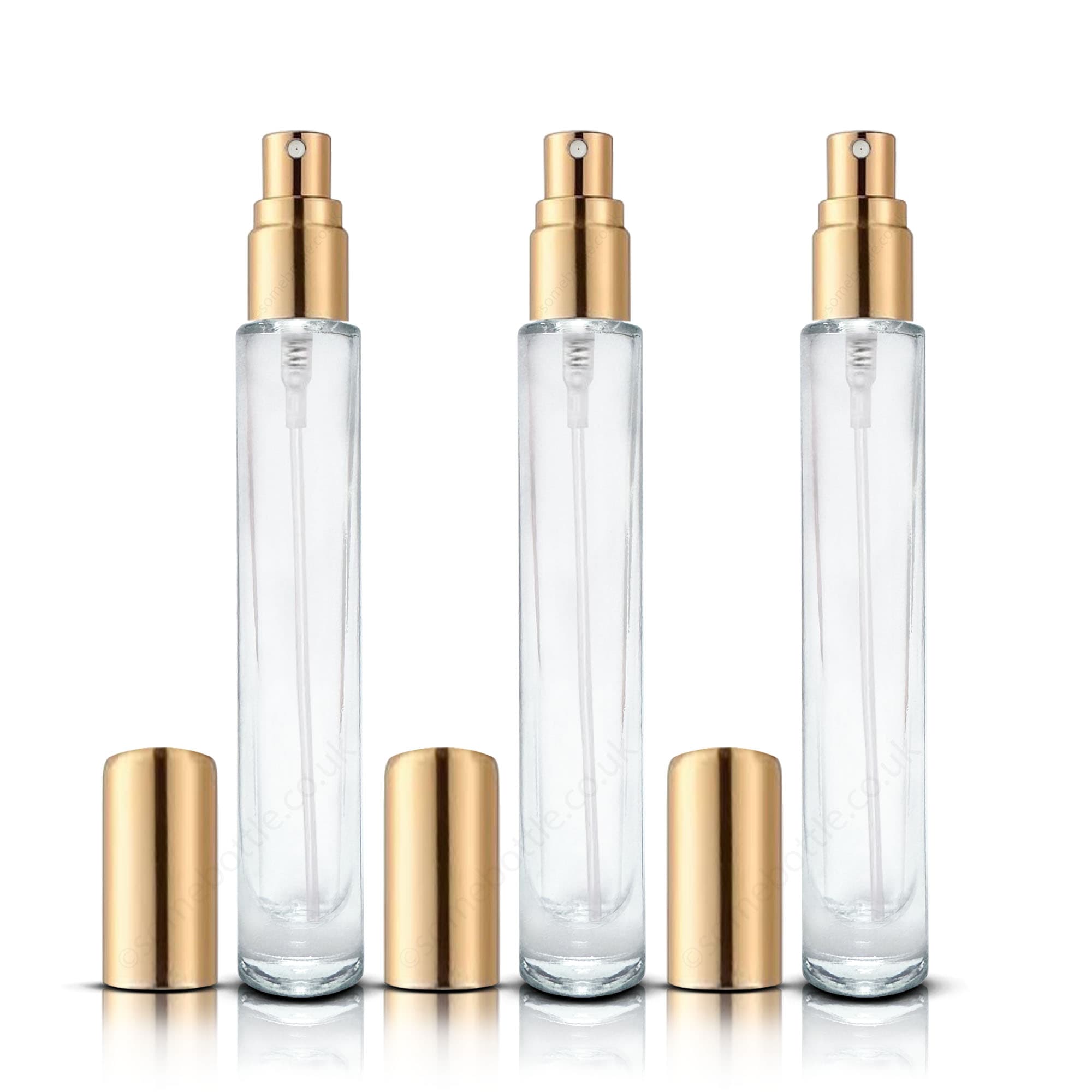Small decant atomizers with measured amounts of premium fragrances